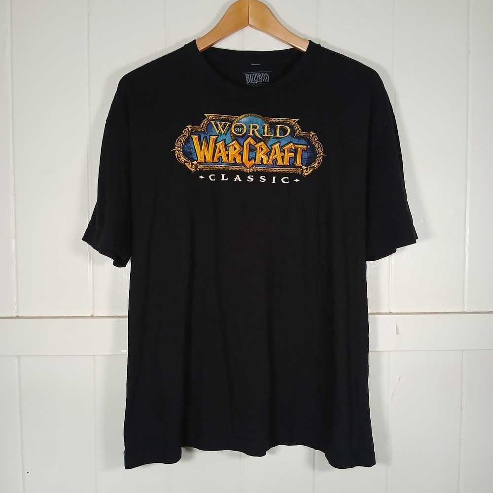 World of Warcraft Classic T-Shirt Men XL Black Graphic Tee WoW Blizzard